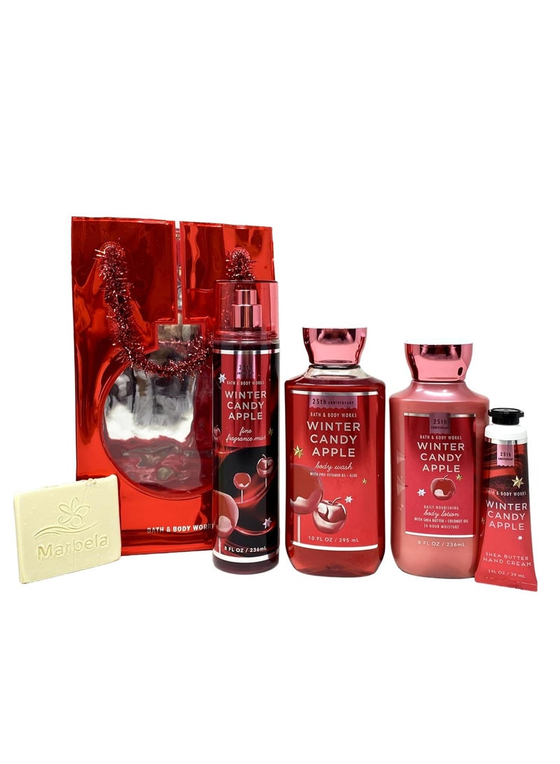 Bath & Body Works Winter Candy Apple Gift Bag Set - Image 3