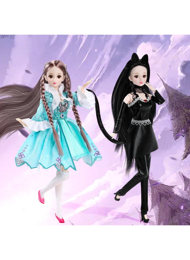 2024 Wu Soul Douluo Mainland Little Dance Princess Tang San Doll Toy Girl Children Doll Suit-Color: Nine-color Ning Rongrong + Ling Cat Zhu Zhuqing-Height: Three-dimensional Real Eye Version + Full Joint Movable  - Image 1