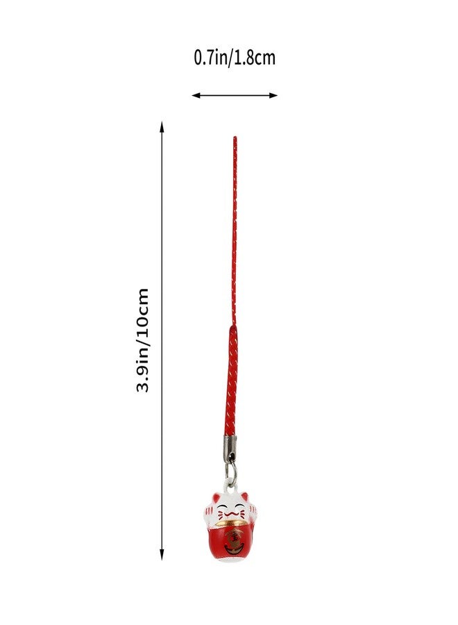 Hemobllo 12pcs Lucky Cat Car Keyring Phone Charm Cellphone Strap Pendant Hanging Ornaments Adorable Bells Hanging Decor (Random Color) - Image 2