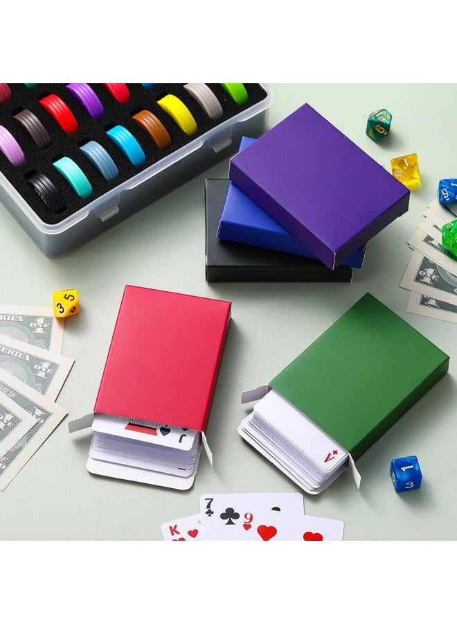 Jexine 50 Pieces Playing Card Box Empty Playing Case Card Holder Organize Storage Board Game Box Fits Baseball Trading (Red, Blue, Green, Black, Purple) - Image 5