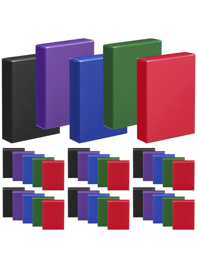 Jexine 50 Pieces Playing Card Box Empty Playing Case Card Holder Organize Storage Board Game Box Fits Baseball Trading (Red, Blue, Green, Black, Purple) - Image 1