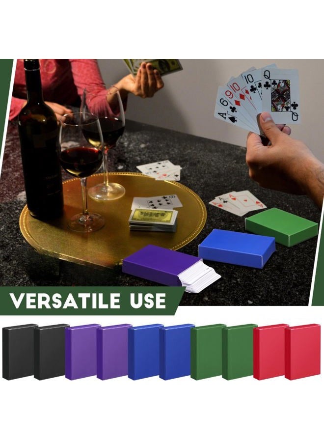 Jexine 50 Pieces Playing Card Box Empty Playing Case Card Holder Organize Storage Board Game Box Fits Baseball Trading (Red, Blue, Green, Black, Purple) - Image 3