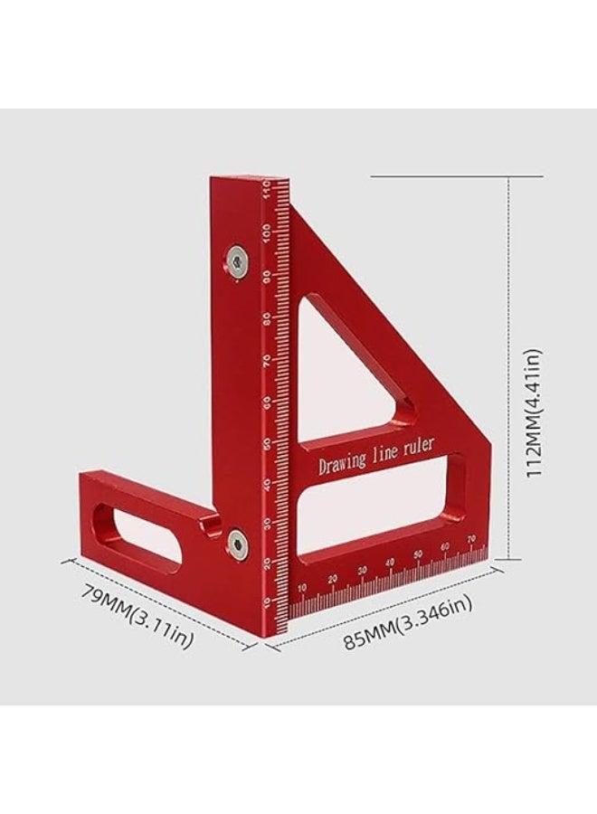 3D Multi-Angle Measuring Ruler,45/90 Degree Aluminum Alloy Woodworking Square Protractor,Drawing Line Ruler, Miter Triangle Ruler High Precision Layout Measuring Too - Image 2