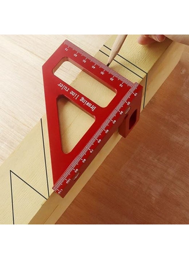 3D Multi-Angle Measuring Ruler,45/90 Degree Aluminum Alloy Woodworking Square Protractor,Drawing Line Ruler, Miter Triangle Ruler High Precision Layout Measuring Too - Image 3