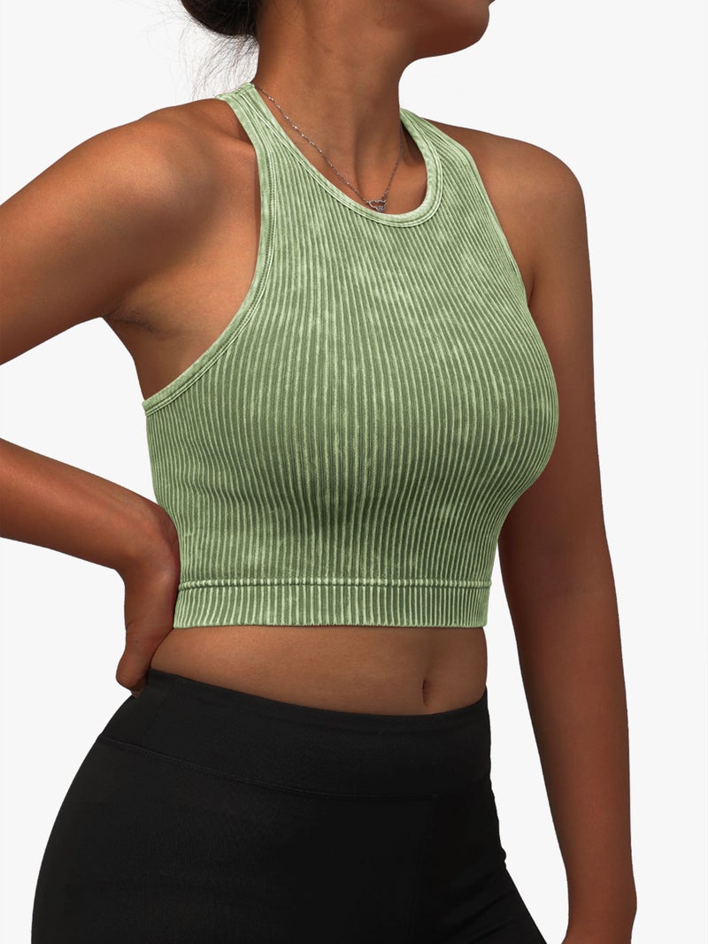 Sports Bra Underwear Seamless Rib Comfortable Single Layer No Cup Women'S Running Fitness Wear - Image 4