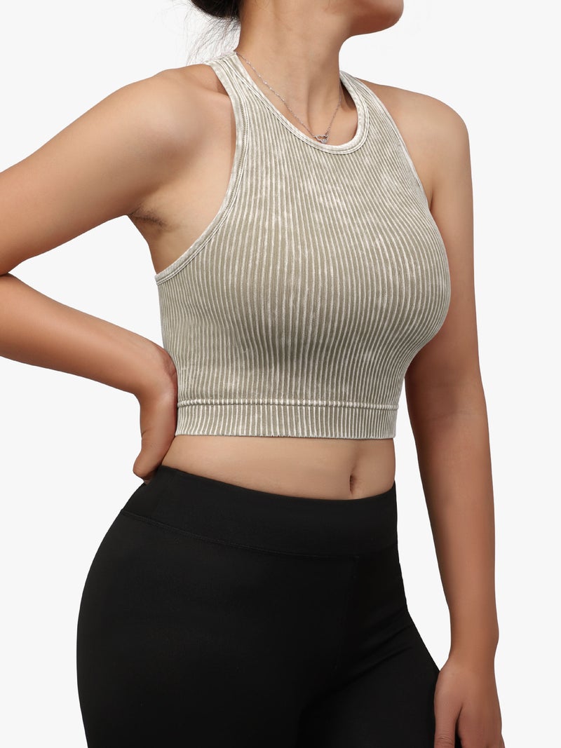Sports Bra Underwear Seamless Rib Comfortable Single Layer No Cup Women'S Running Fitness Wear - Image 3