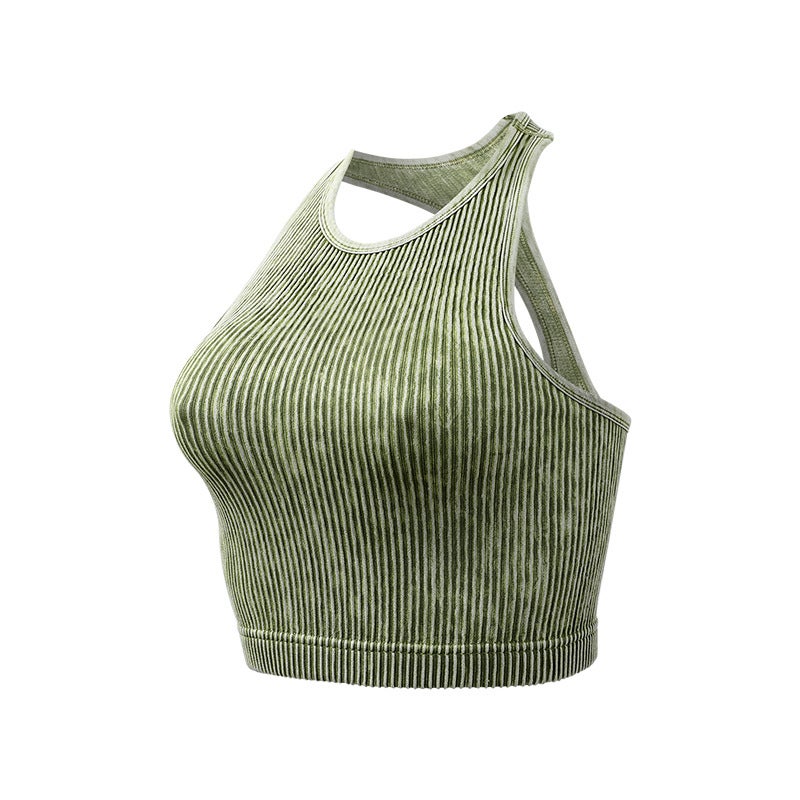 Sports Bra Underwear Seamless Rib Comfortable Single Layer No Cup Women'S Running Fitness Wear - Image 1