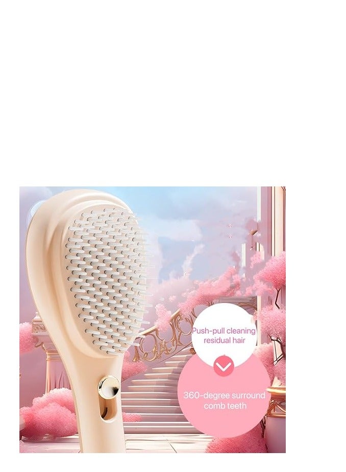 رشاة شعر بتحكم تلسكوبي، مشط بوسادة هوائية تعمل بالضغط، مشط تدليك سحري منفوش لتنظيف فروة الرأس، مناسب لجميع انواع الشعر للنساء والاطفال والرجال - Image 2