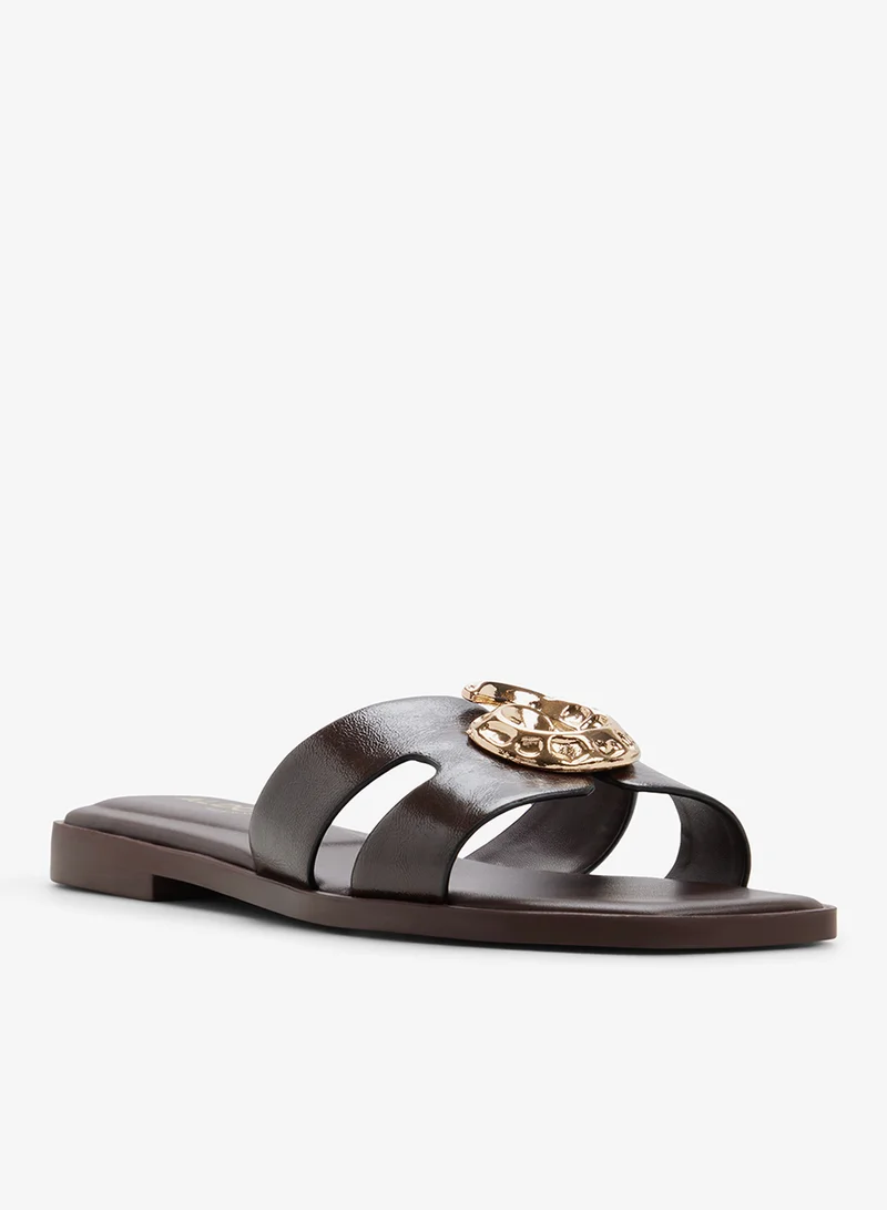 ALDO DARK BROWN Khali Flat Sandals for Women | Best Price UAE