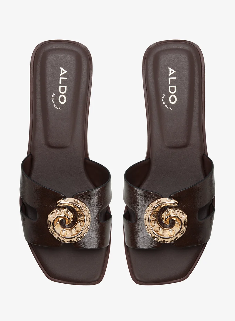 ALDO DARK BROWN Khali Flat Sandals for Women | Best Price UAE