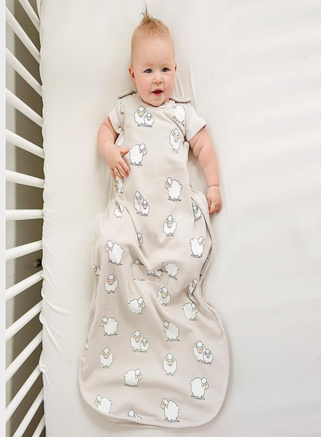 Woolino 4 Season Sleep Sack - Ultimate Merino Wool and Organic Cotton Sleeping Bag - Two-Way Zipper Adjustable Universal Size Sleep Sack for Baby (2-24 Months) - Sheep - Image 2