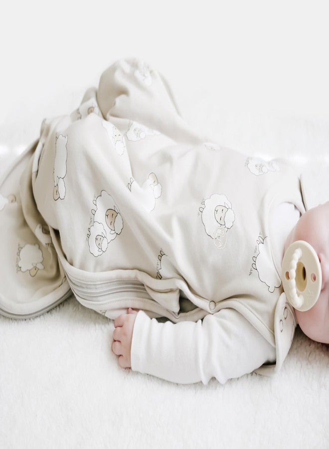 Woolino 4 Season Sleep Sack - Ultimate Merino Wool and Organic Cotton Sleeping Bag - Two-Way Zipper Adjustable Universal Size Sleep Sack for Baby (2-24 Months) - Sheep - Image 5