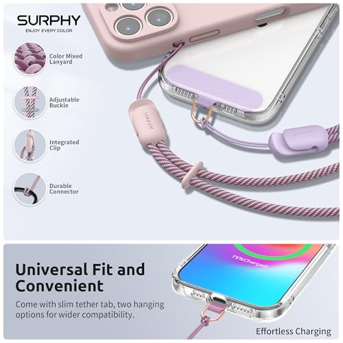 SURPHY 3 Pack Phone Wrist Strap with CellPhone Tether Tab Cellphone Lanyard Anti Theft Phone Strap with 2Color Braided Wrist Lanyard for Women and Men Pink Lilac Lilac Purple - Image 3