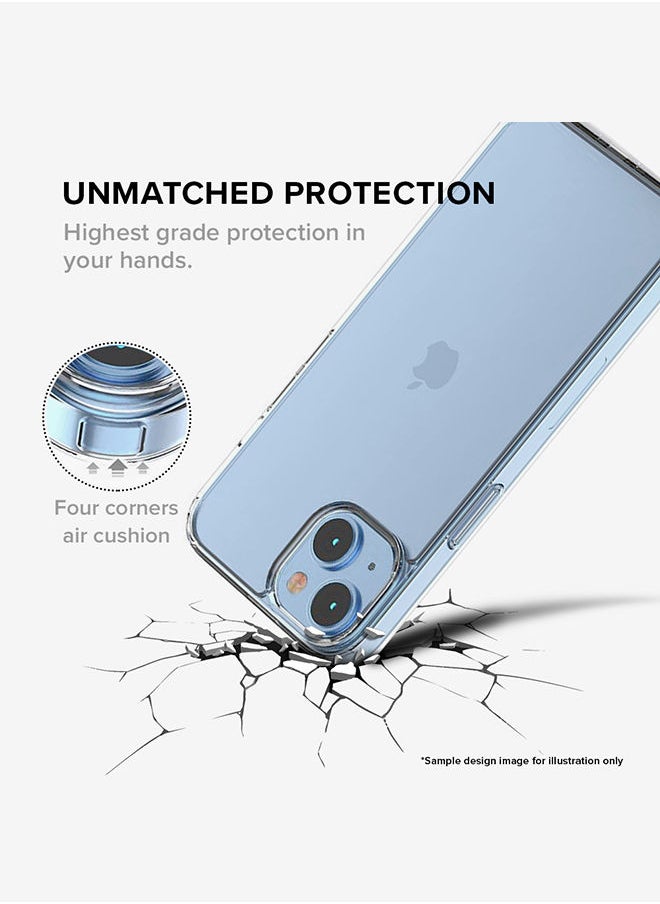 Stylizedd - Classic Clear Case for Apple iPhone 14 Hybrid Soft Case Flexible Edges Anti Drop TPU PC Gel Thin Transparent Cover [ Designed for Apple iPhone 14 ] - Le Moustache Full Print - Image 1