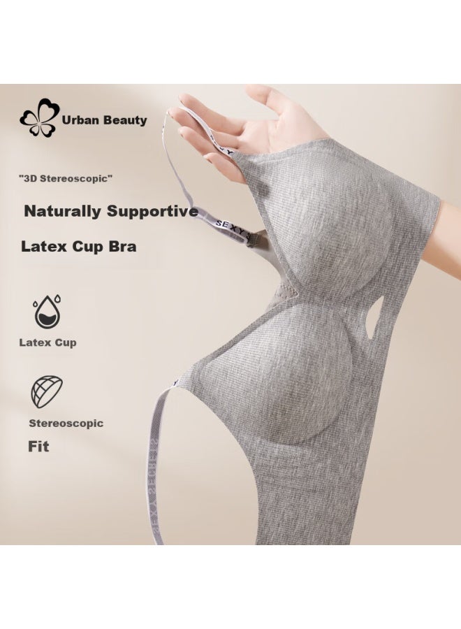 Urban Beauty Urban Beauty Women's Seamless Wireless Push-up Bra With Thin Shoulder Straps And Invisible Bra Grey M  - Image 2