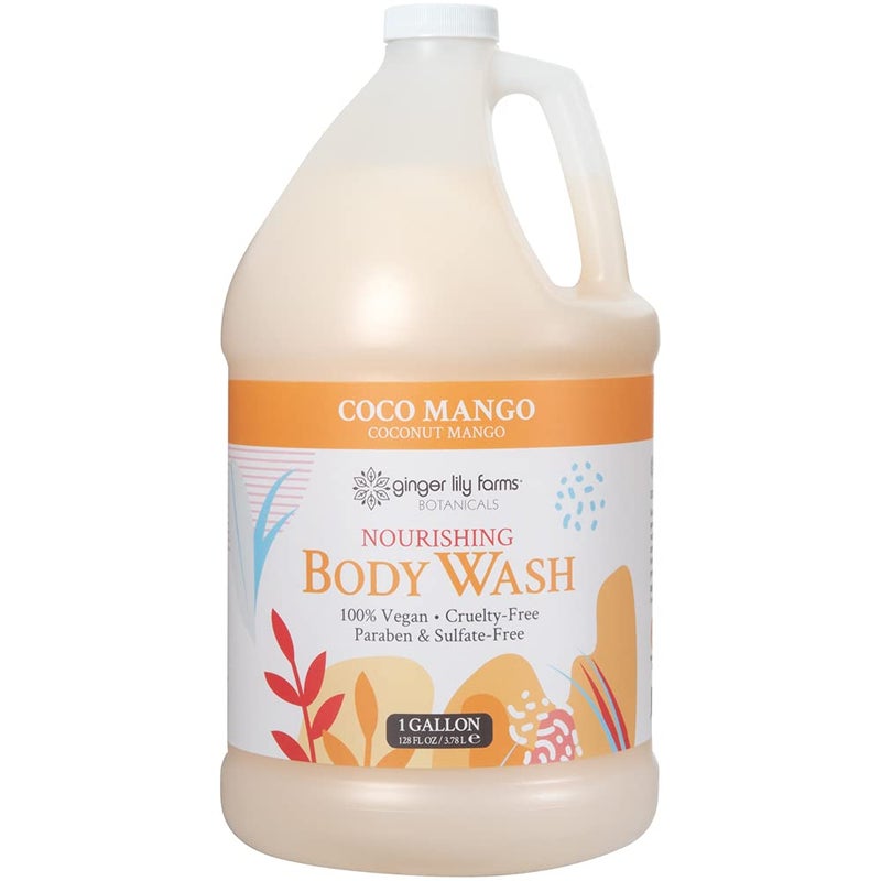 Ginger Lily Farms Botanicals Nourishing Body Wash, Coco Mango, 100% Vegan & Cruelty-Free, Coconut Mango Scent, 1 Gallon (128 fl oz) Refill - Image 1
