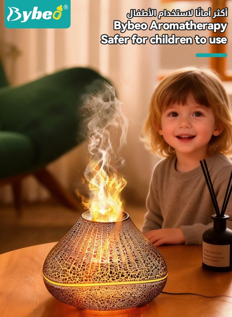 Bybeo Aroma Diffuser Humidifier, Upgrade 7 Colour Ultrasonic Essential Oil Diffuser, Air Humidifier with LED Flame Light, 160ML Aromatherapy Diffuser, Waterless Auto-Off for Bedroom, Office, Car - Image 4
