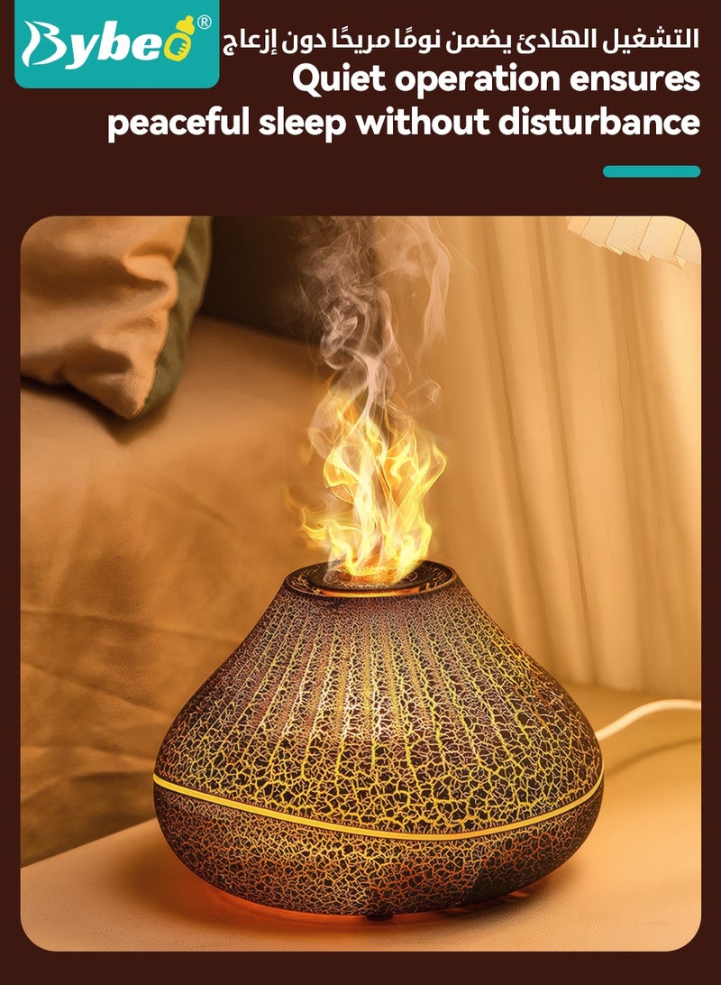Bybeo Aroma Diffuser Humidifier, Upgrade 7 Colour Ultrasonic Essential Oil Diffuser, Air Humidifier with LED Flame Light, 160ML Aromatherapy Diffuser, Waterless Auto-Off for Bedroom, Office, Car - Image 3