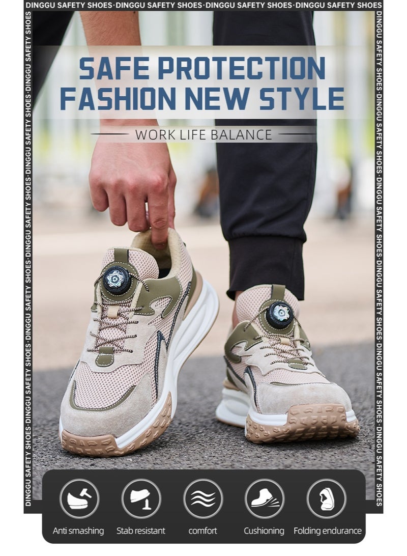 Steel Toe Shoes for Men Lightweight Safety Shoes Comfortable Puncture Proof Slip On Indestructible Work Shoes and Fashion Sneakers. - Image 2