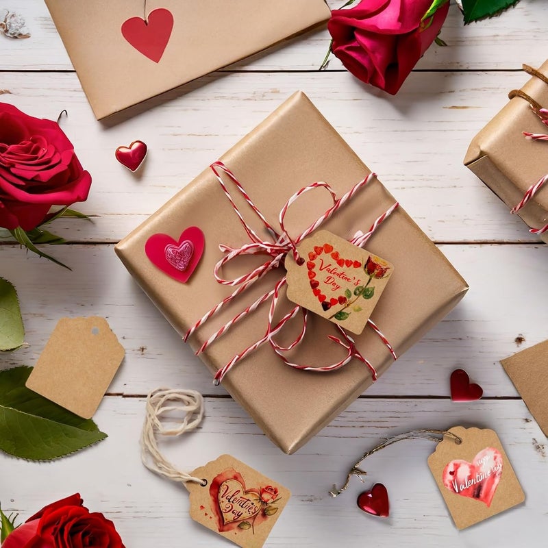 Juvale Paper Tags with Strings for Crafts & Gifts - 1.3 x 1.7 in, Brown, 2000-Pack - Paper Label Tags with String & Twine for Retail Labeling - Image 2