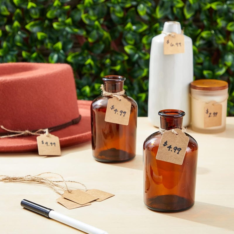 Juvale Paper Tags with Strings for Crafts & Gifts - 1.3 x 1.7 in, Brown, 2000-Pack - Paper Label Tags with String & Twine for Retail Labeling - Image 4