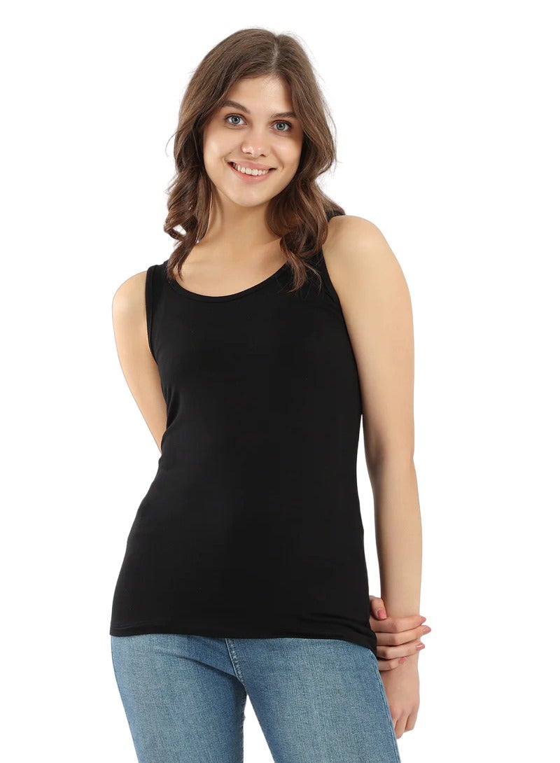 Karma Karma® Women Tank Top (Wide Strap) Black  - Image 1