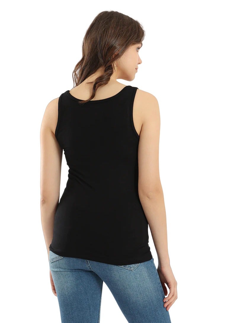 Karma Karma® Women Tank Top (Wide Strap) Black  - Image 2