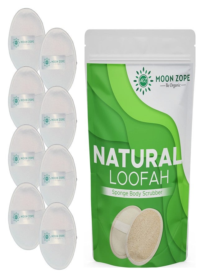 MOON ZOPE Natural Loofah For Bathing | Organic Oval Lufa For Men and Women | Body Sponge and Scrubber | Eco Friendly | Chemical Free | Light Weight (Pack of 8) - Image 2
