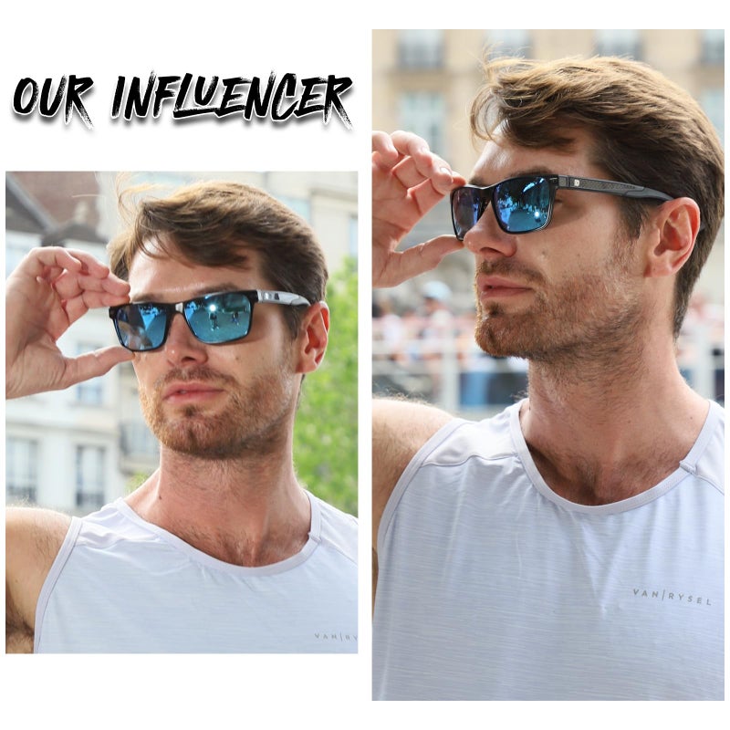 DUCO Polarized Sunglasses for Men Lightweight Carbon Fiber UV400 Protection Square Sun Glasses 8207 - Image 2