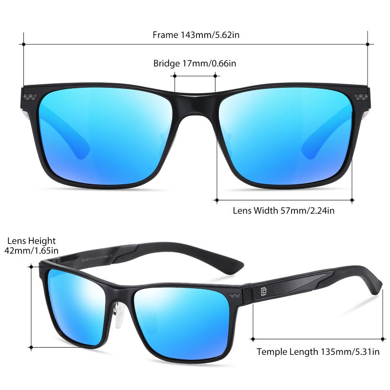 DUCO Polarized Sunglasses for Men Lightweight Carbon Fiber UV400 Protection Square Sun Glasses 8207 - Image 3