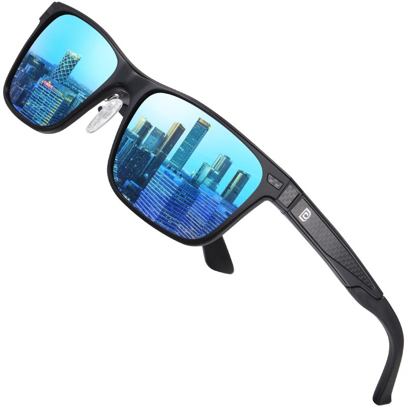 DUCO Polarized Sunglasses for Men Lightweight Carbon Fiber UV400 Protection Square Sun Glasses 8207 - Image 1