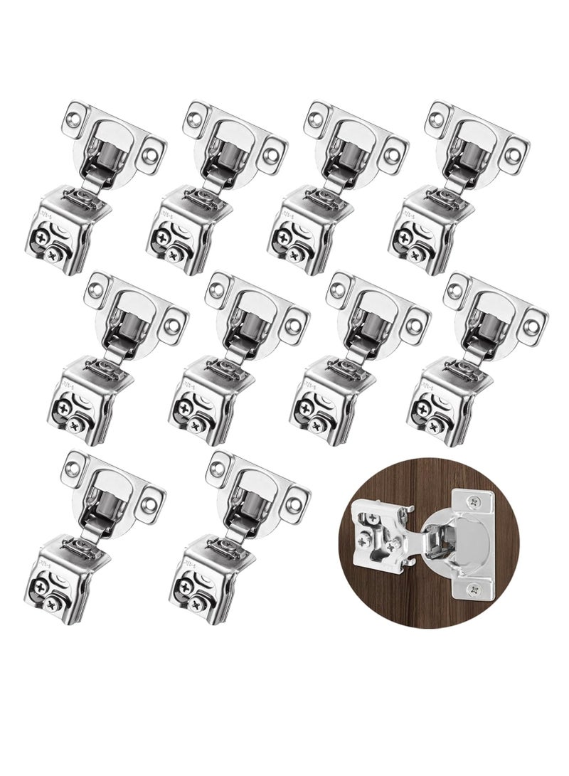 Excefore Cabinet Doors Hinges, 10Pcs Full Overlay Hinges Frameless Cabinet Doors Hinges Hydraulic Concealed Soft Closing Hinges for Kitchen Cabinet Folden Door (105 Degree Wardrobe Door Hinge) - Image 1