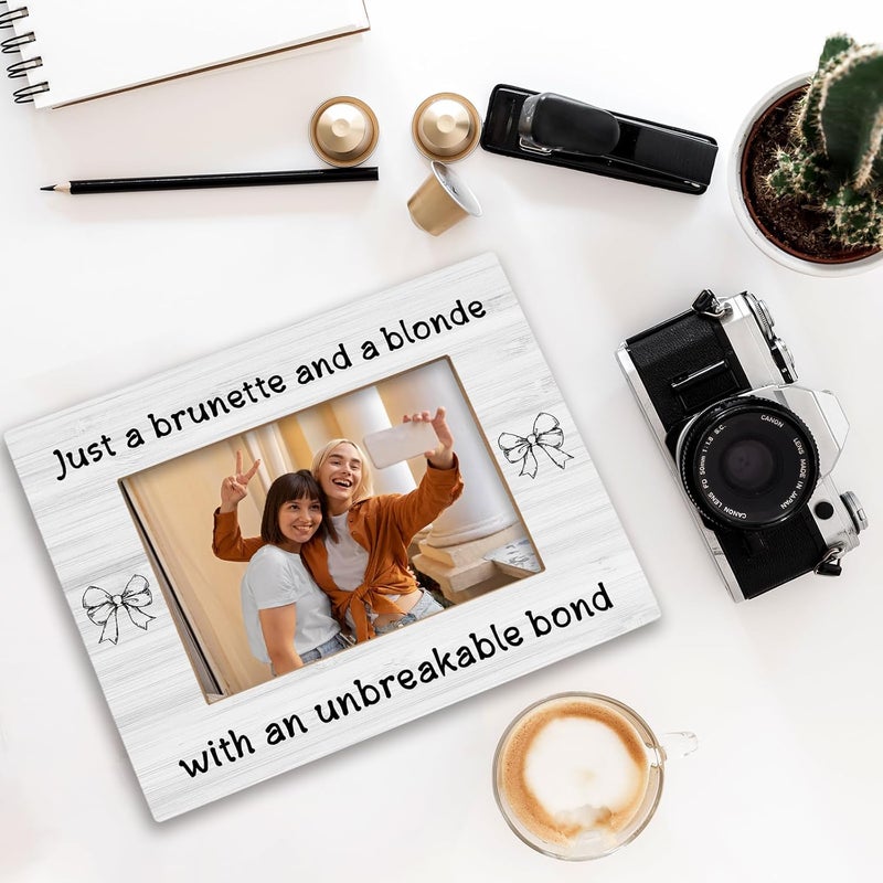 BCUANGD Friendship Picture Frames  Best Friends Gifts Coquette Photo Frame Long Distance Friendship Gifts for Women Bestie BFF 5x7 Picture Frame Friends are the Family We Choose gifts - Image 5