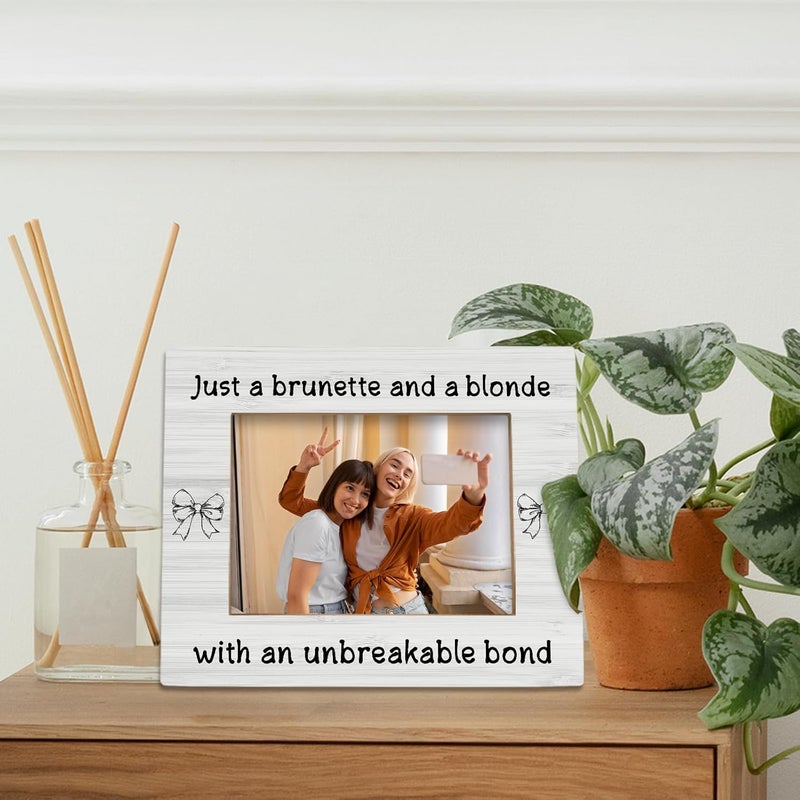 BCUANGD Friendship Picture Frames  Best Friends Gifts Coquette Photo Frame Long Distance Friendship Gifts for Women Bestie BFF 5x7 Picture Frame Friends are the Family We Choose gifts - Image 2