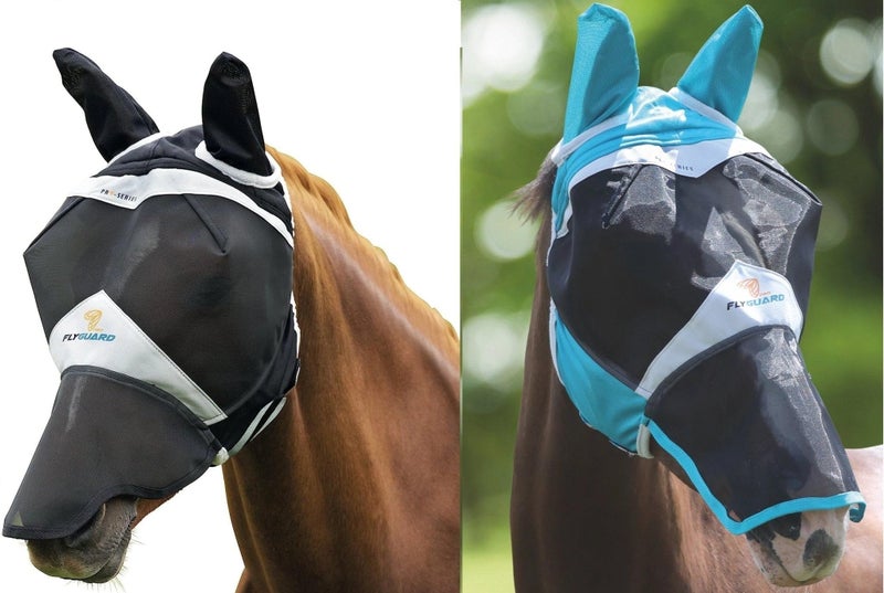 Shires Fine Mesh Fly Mask with Ears & Nose (Full, Black) - Image 1