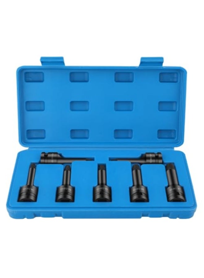 KASTWAVE 7PCS Damaged Screw Extractor Set, Bolt Extractor Kit & Stripped Screw Extractor, Easy Out Stripped Screw Extractor Kit, All-Purpose HSS Broken Screw Remover Set(1/2in) - Image 1