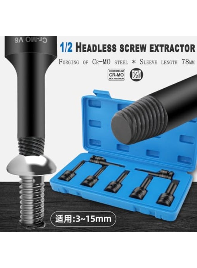 KASTWAVE 7PCS Damaged Screw Extractor Set, Bolt Extractor Kit & Stripped Screw Extractor, Easy Out Stripped Screw Extractor Kit, All-Purpose HSS Broken Screw Remover Set(1/2in) - Image 2