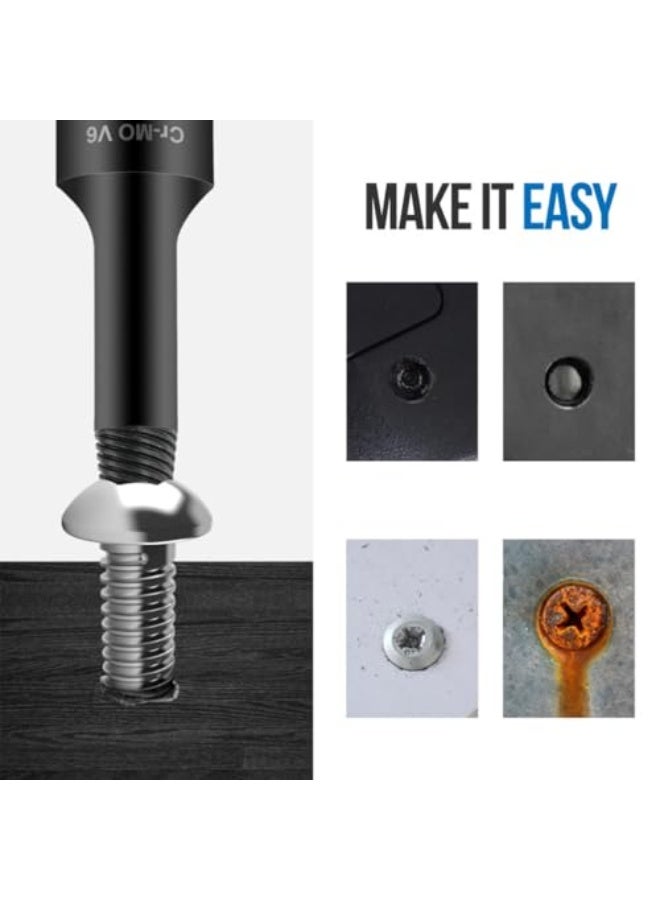 KASTWAVE 7PCS Damaged Screw Extractor Set, Bolt Extractor Kit & Stripped Screw Extractor, Easy Out Stripped Screw Extractor Kit, All-Purpose HSS Broken Screw Remover Set(1/2in) - Image 5