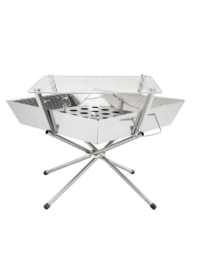 دي بي تي شواية رحلات موقد شواء متنقل فضي مقاس 35*36*32 سم - Image 1