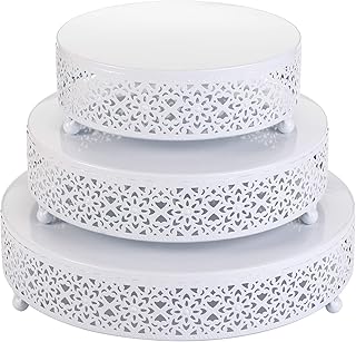 Hedume Set of 3 Cake Stand, Dessert Display Cupcake Stands, Round Metal Cake Stands, Cupcake Pastry Candy Display Plate - Image 1