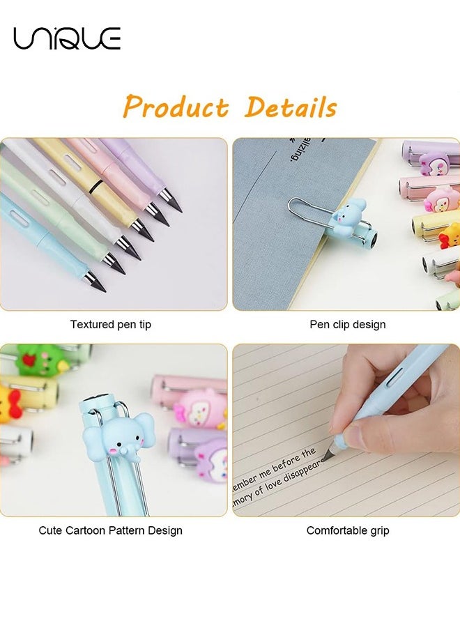 Inkless Eternal Pencils, 6 Pcs Reusable Inkless Pencil No Sharpen Pencil, Cute Pencil Cups Infinite Pencil, for Writing, Sketch, Drawing, For School Office Supplies