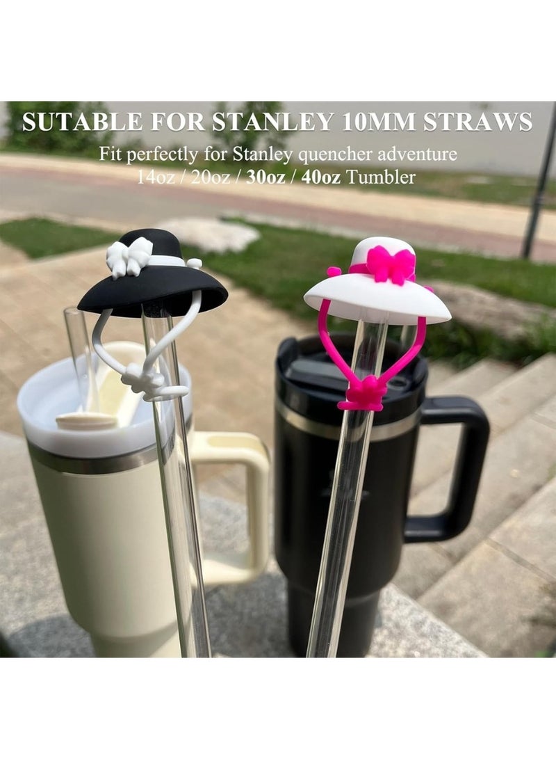 4-Pack Hat-Shaped Silicone Straw Toppers – Fits 10mm / 0.4in Straws for Stanley, Yeti, Meoky, BrüMate – Cute, Dust-Blocking, Reusable & Travel-Friendly Accessories - Image 2