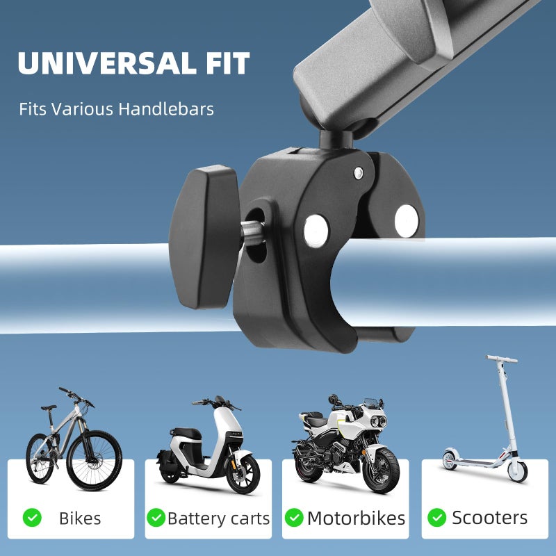 BRDRC Pocket 3 Camera Bike Mount Clamp Motorcycle Handle Holder Aluminum for Insta360 X5 X4 X3 Ace Pro Go 3S, for DJI Osmo Pocket 3 2 Mobile 7P Action 5 Pro 4 3, for GoPro Max Hero Mini Accessories - Image 3