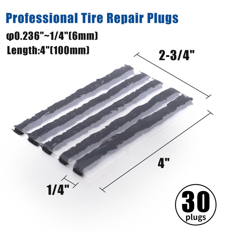 LOGOL Tire Plugs Heavy Duty (4", 30pcs).Tire Sealing Strip for Puncture Repair are Suitable for Tubeless Tires Car, Light Truck, Motorcycle, ATV, UTV. etc.â€¦ - Image 2