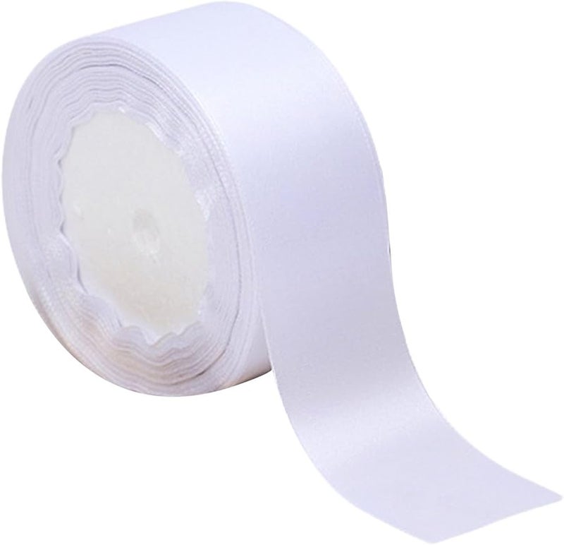 White Polyester Ribbon for Gift Wrapping Event Decorations and Creative Projects - Image 2