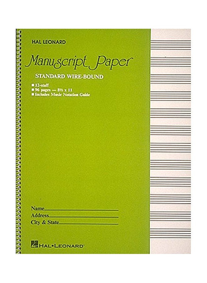 NIBEMINENT Standard Wirebound Manuscript Paper (Green Cover)