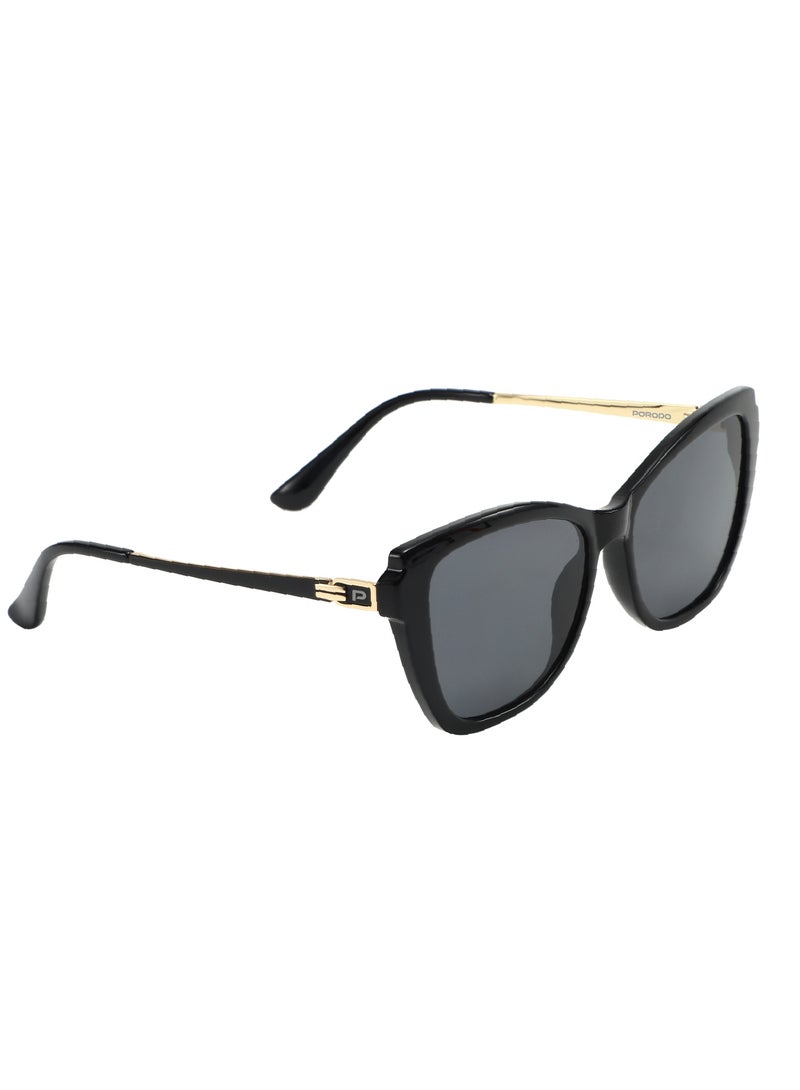 porodo Trendy FERRERA Square Frame Sunglasses with Polarized Lenses / UV400 Protection / Flexible Stainless Steel / Scratch-Resistant Lenses / Oversized Cat-Eye Frame / Tinted Polarized Lenses - Black - Image 1