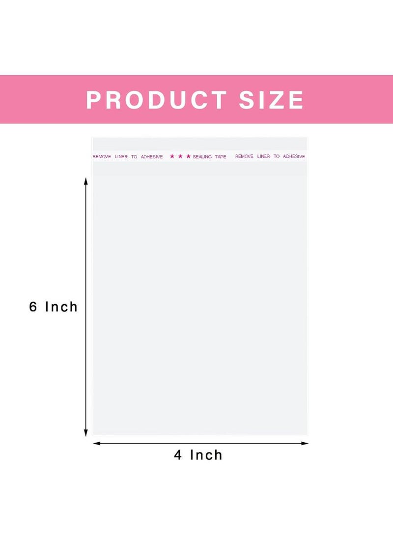 PAPERSAY Transparent self-sealing cellophane bag, 4x6 inches, 200 biscuit packaging bags, resealable cellophane bags for packaging biscuits, gifts, favours, candies, stationery, all kinds of daily necessities, etc.  - Image 2