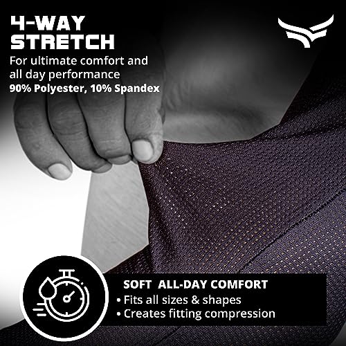 XTRIM Unisex Arm Compression Sleeves for Outdoor & Indoor, Dust and Sun Protection Sleeves for Men & Women, Arm Sleeves for Bike Riding, Cricket, Running & Basketball (Large, Black) - Image 5