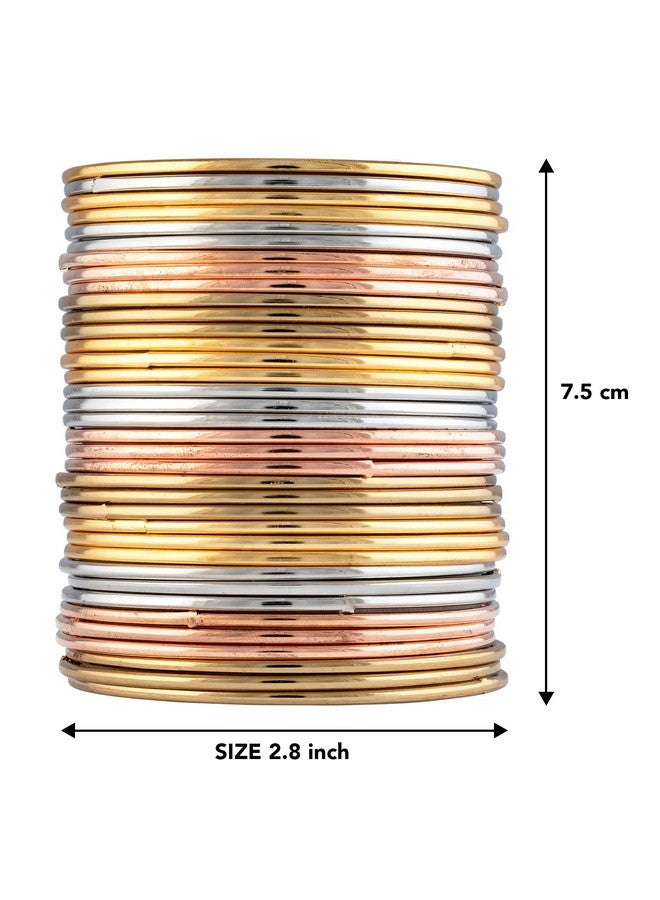 Peora Traditional Antique Look Oxidised Gold Plated Bangle Set Navratri Gift for Women Girls, Multicolour, 2.8 inch - Image 5